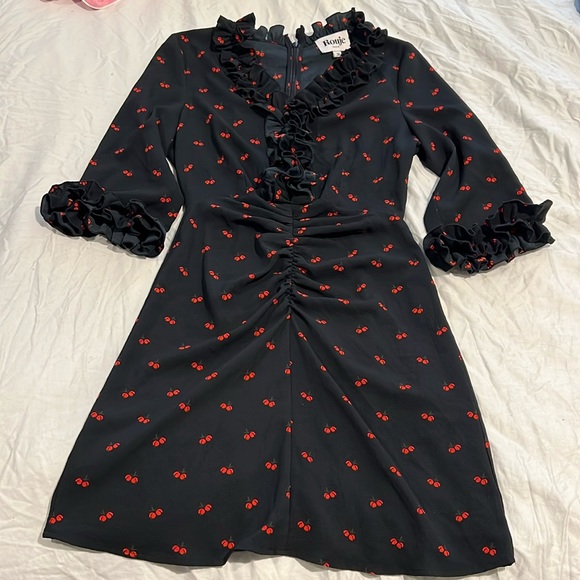 Rouje Dresses & Skirts - Rouje Cherry Print Ruffle Dress size 36
